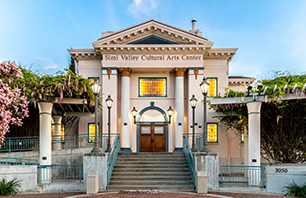 Photo of the front of the Simi Valley Cultural Arts Center building